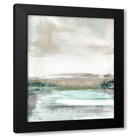 Summer Teal I Black Modern Wood Framed Art Print with Double Matting by Shapiro, Judith