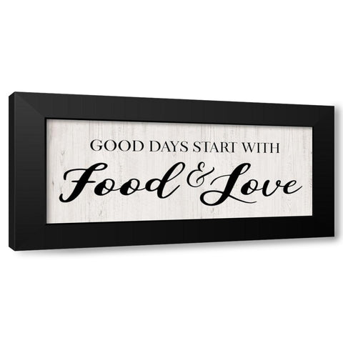 Food and Love Black Modern Wood Framed Art Print by CAD Designs