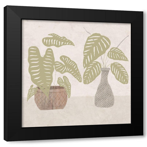 Potted Still Life Black Modern Wood Framed Art Print by Santiago, Daniela