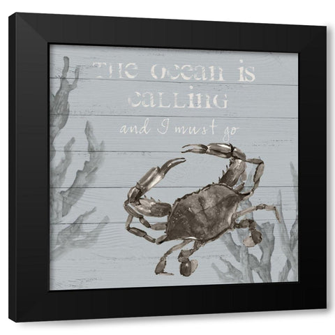 Seaside Sentiment II Black Modern Wood Framed Art Print by Robinson, Carol