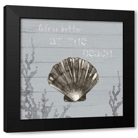 Seaside Sentiment IV Black Modern Wood Framed Art Print by Robinson, Carol