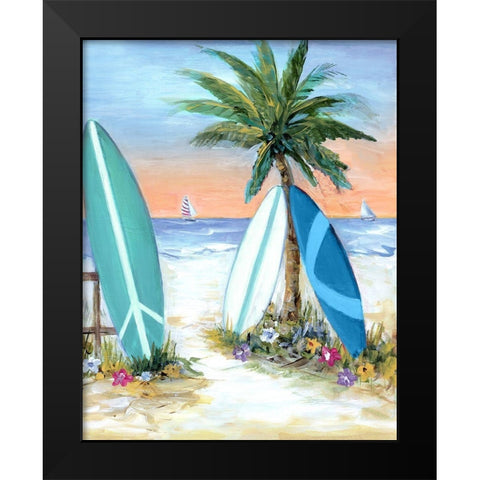 Sunset Surf Black Modern Wood Framed Art Print by Dunlap, Marilyn