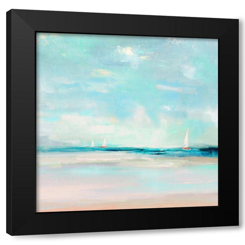 Caribbean Morning Black Modern Wood Framed Art Print by Swatland, Sally