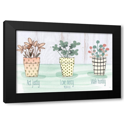 Act Justly Black Modern Wood Framed Art Print with Double Matting by Jill, Susan