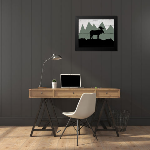 Mountain Moose Black Modern Wood Framed Art Print by Craven, Katrina
