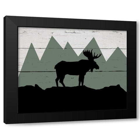 Mountain Moose Black Modern Wood Framed Art Print by Craven, Katrina