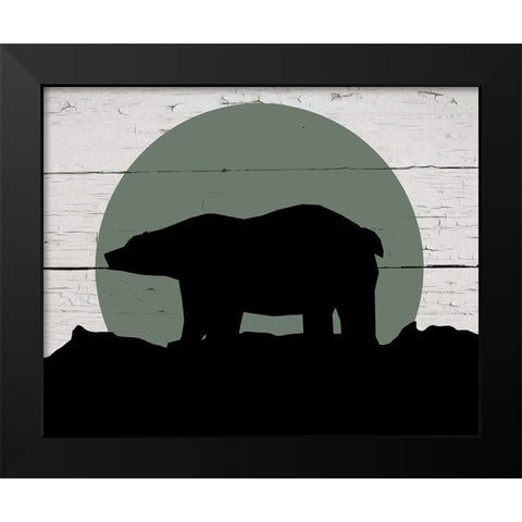 Mountain Bear Black Modern Wood Framed Art Print by Craven, Katrina