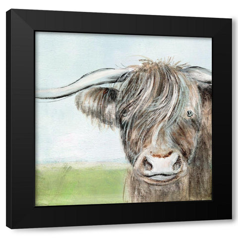 Out to Pasture II Black Modern Wood Framed Art Print with Double Matting by Tava Studios