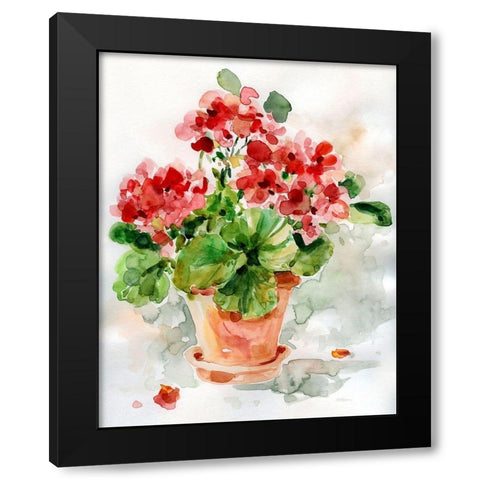 Summer Geranium I Black Modern Wood Framed Art Print by Robinson, Carol