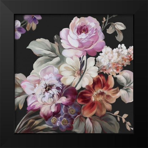 Midnight Garden Black Modern Wood Framed Art Print by Robinson, Carol