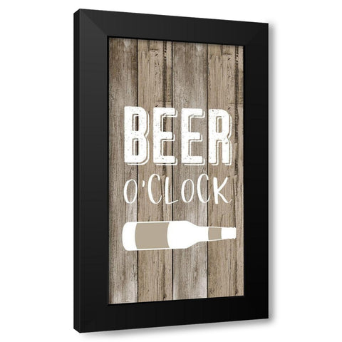 Beer OClock Black Modern Wood Framed Art Print with Double Matting by Carpentieri, Natalie