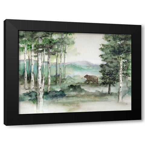 Bear Mountain Black Modern Wood Framed Art Print with Double Matting by Nan