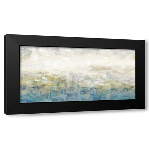 Color Block Horizon Black Modern Wood Framed Art Print by Nan