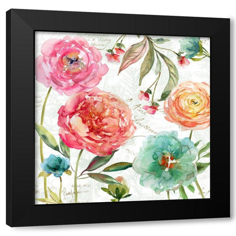 Botanical Secret Garden I Black Modern Wood Framed Art Print by Finn, Livi