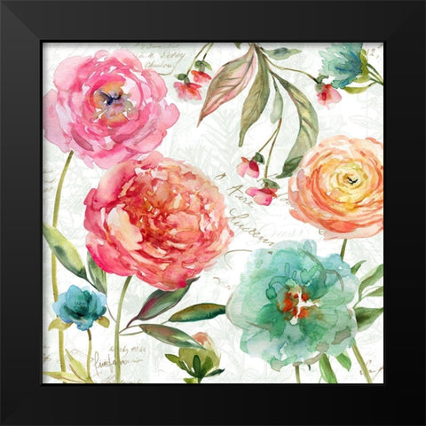 Botanical Secret Garden I Black Modern Wood Framed Art Print by Finn, Livi