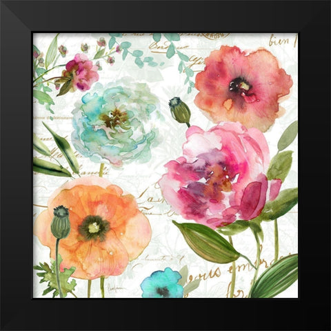 Botanical Secret Garden II Black Modern Wood Framed Art Print by Finn, Livi