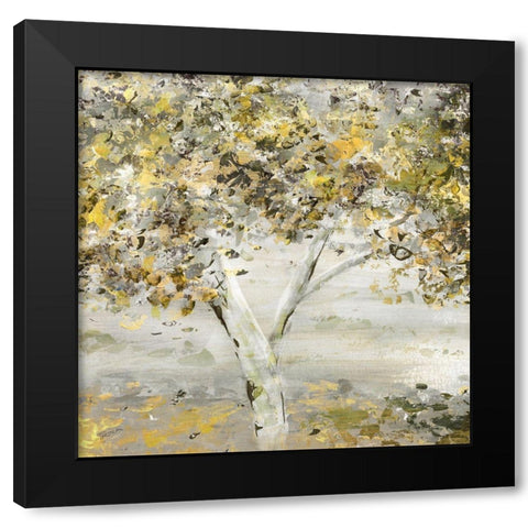 Twinkling Trees Black Modern Wood Framed Art Print by Craven, Katrina