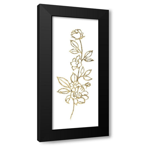 Gilded Silhouette Botanical I Black Modern Wood Framed Art Print with Double Matting by Tava Studios