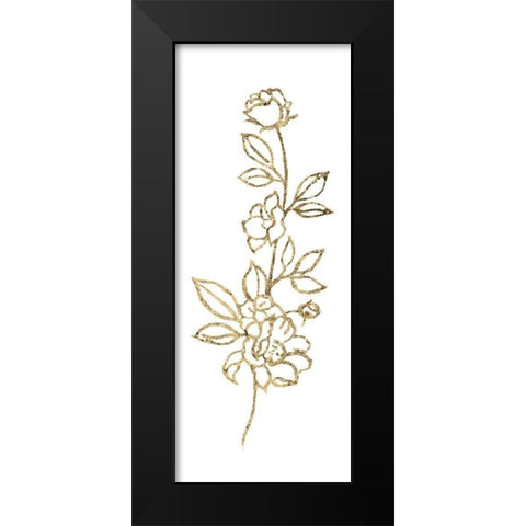 Gilded Silhouette Botanical I Black Modern Wood Framed Art Print by Tava Studios