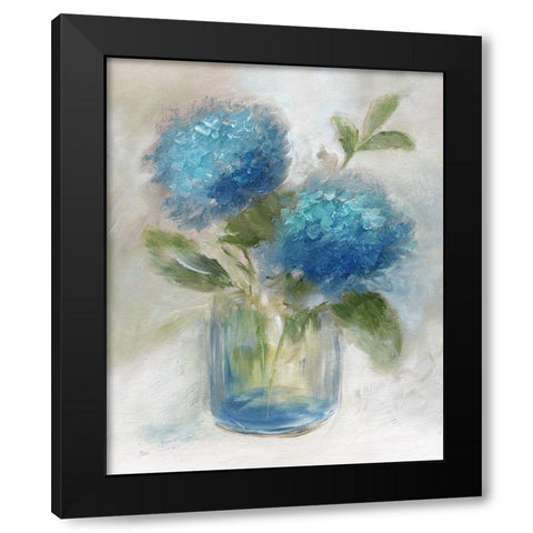 Bedazzled in Blue I Black Modern Wood Framed Art Print with Double Matting by Nan