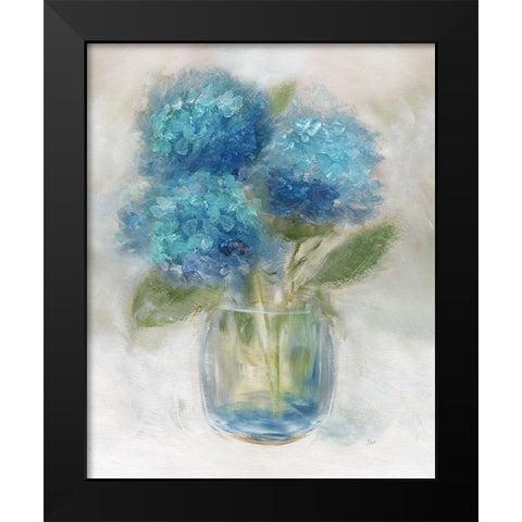 Bedazzled in Blue II Black Modern Wood Framed Art Print by Nan