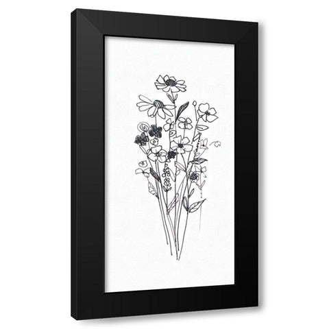 Wildflowers Sketch II Black Modern Wood Framed Art Print with Double Matting by Swatland, Sally