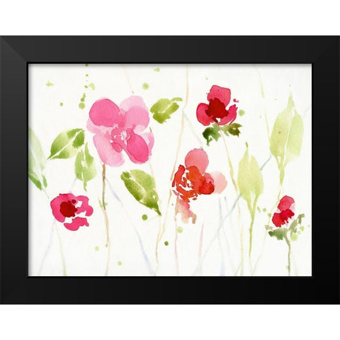 Watery Impatiens II Black Modern Wood Framed Art Print by Swatland, Katie
