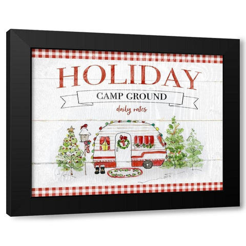 Holiday Campground Black Modern Wood Framed Art Print with Double Matting by Swatland, Sally