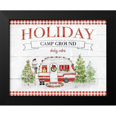 Holiday Campground Black Modern Wood Framed Art Print by Swatland, Sally