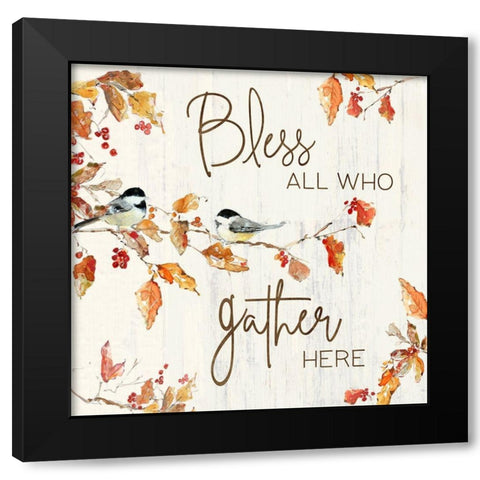 Bless All Black Modern Wood Framed Art Print by Swatland, Sally