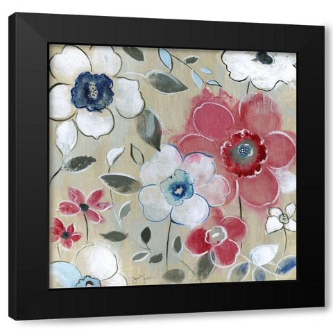 Happy Field Black Modern Wood Framed Art Print by Tava Studios