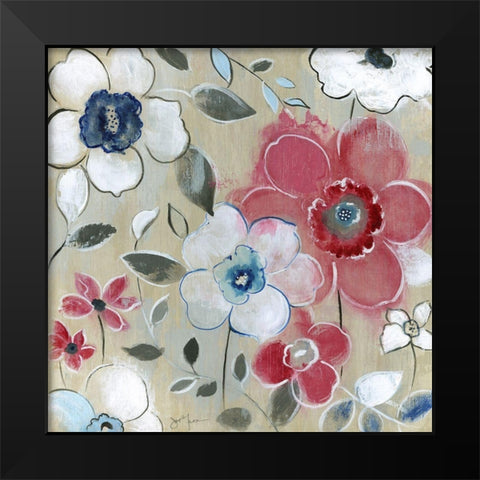 Happy Field Black Modern Wood Framed Art Print by Tava Studios