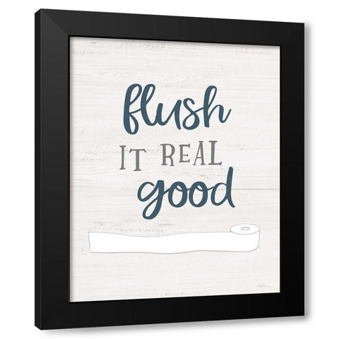 Flush it Black Modern Wood Framed Art Print with Double Matting by Carpentieri, Natalie