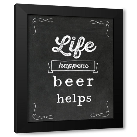 Beer Helps Black Modern Wood Framed Art Print by Murray, Amanda