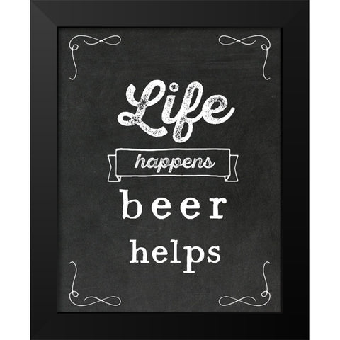 Beer Helps Black Modern Wood Framed Art Print by Murray, Amanda