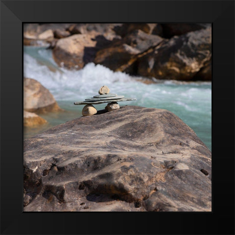 Simple Serenity Black Modern Wood Framed Art Print by Robinson, Carol