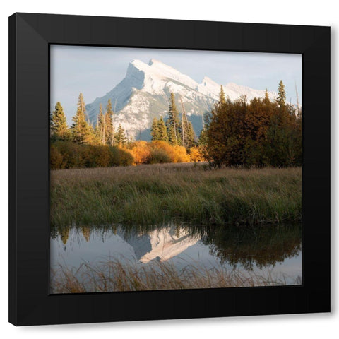 Mountain Reflection Black Modern Wood Framed Art Print with Double Matting by Robinson, Carol