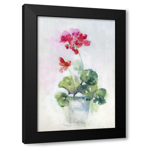 Soft Geranium I Black Modern Wood Framed Art Print with Double Matting by Swatland, Sally