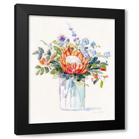 Pretty Protea I Black Modern Wood Framed Art Print with Double Matting by Swatland, Sally