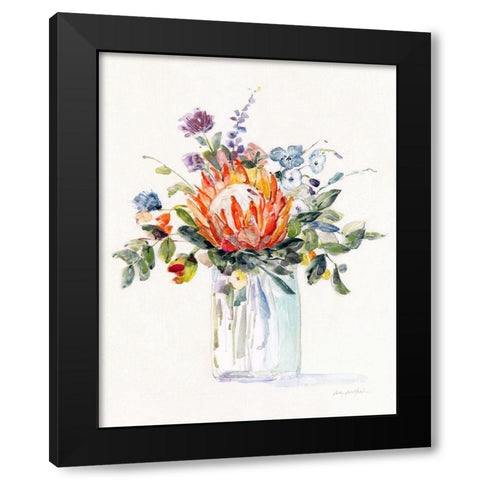 Pretty Protea II Black Modern Wood Framed Art Print with Double Matting by Swatland, Sally