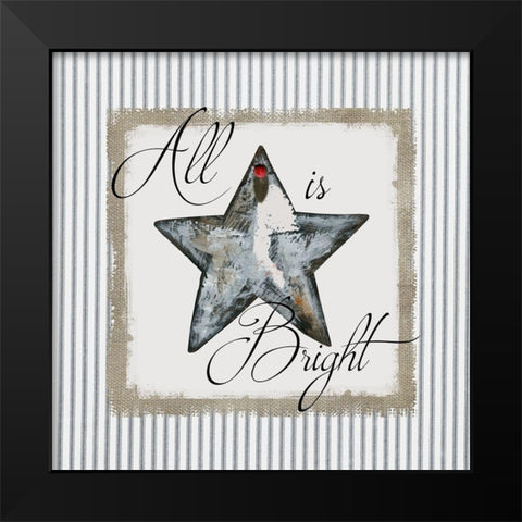 All is Bright Black Modern Wood Framed Art Print by Robinson, Carol