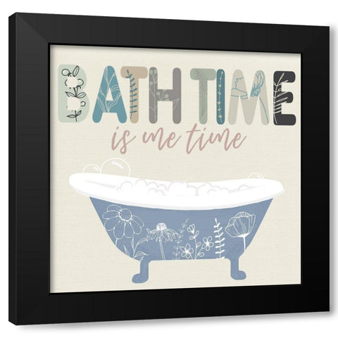 Bath Time Black Modern Wood Framed Art Print with Double Matting by Santiago, Daniela