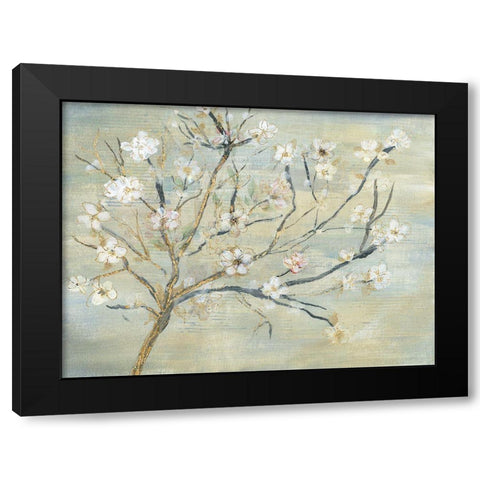 Blossoms And Spring Rain Black Modern Wood Framed Art Print with Double Matting by Jill, Susan