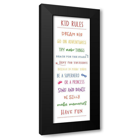 Kids Rules Black Modern Wood Framed Art Print with Double Matting by Carpentieri, Natalie