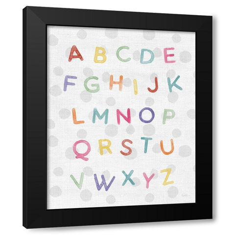 Watercolor Alphabet Black Modern Wood Framed Art Print by Carpentieri, Natalie