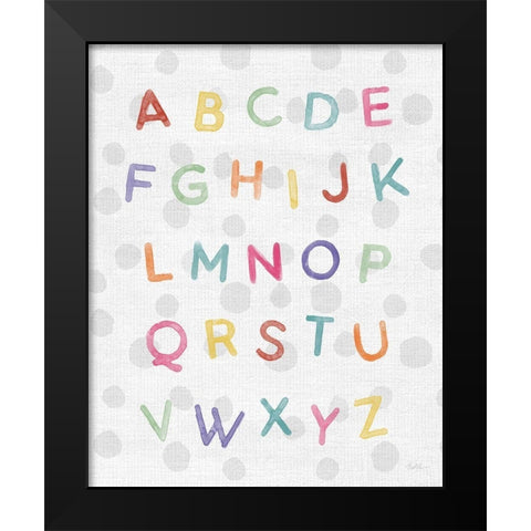 Watercolor Alphabet Black Modern Wood Framed Art Print by Carpentieri, Natalie