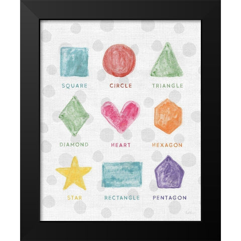Watercolor Shapes Black Modern Wood Framed Art Print by Carpentieri, Natalie