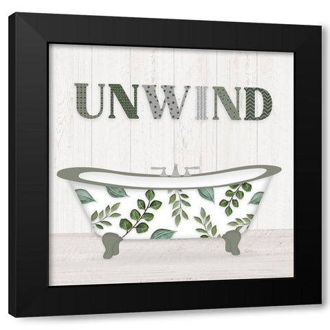 Bath Greenery I Black Modern Wood Framed Art Print with Double Matting by Carpentieri, Natalie