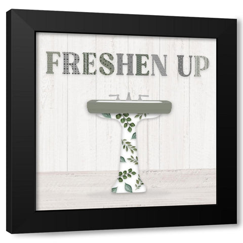 Bath Greenery II Black Modern Wood Framed Art Print with Double Matting by Carpentieri, Natalie