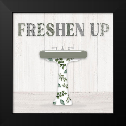 Bath Greenery II Black Modern Wood Framed Art Print by Carpentieri, Natalie